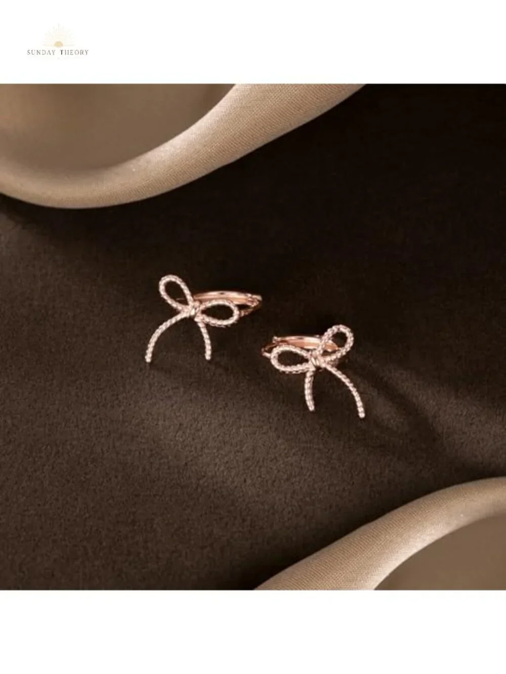 Solid 925 Sterling Silver Bow Hoop Earrings for Women Girls